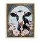 Stupell Industries Flower Horned Cow Portrait Floating Frame, design by Petal Prints Design